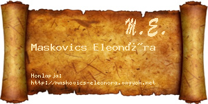 Maskovics Eleonóra névjegykártya